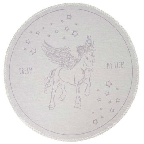 Tapis Rond Enfant Imprimé "Bambini III" 160cm Gris