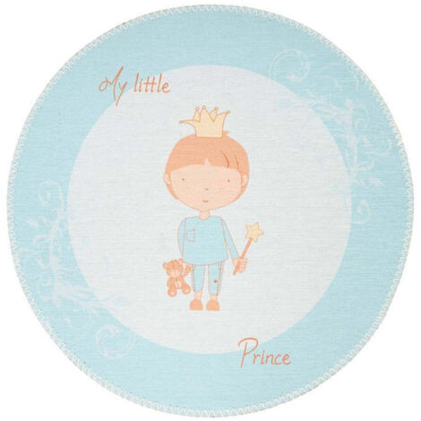 Tapis Rond Enfant Imprimé "Bambini V" 160cm Menthe