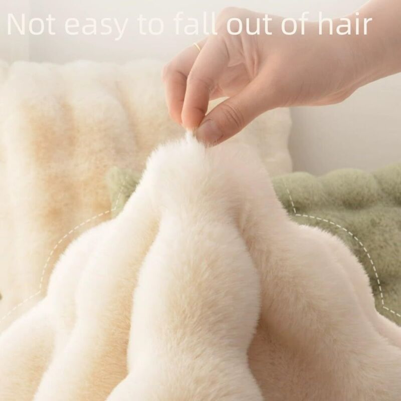 Tapis Rond Fausse Fourrure Chambre Enfant Doux Moelleux Salon Longs Poils Antidérapant 45cm Diamètre