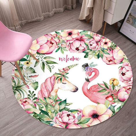 Tapis rond flamant rose 3D, décoration nordique, pour chambre à coucher, salon, chambre d&39enfant,8,160cm diameter
