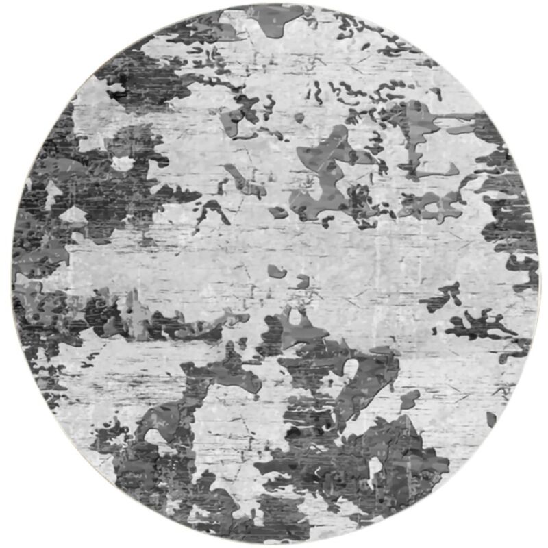 Vendorflair - Tapis Rond Gris Dimensions - 120x120 – Qualité supérieure pour Maison, Appartement, Bureau – Style élégant et durable – Confort