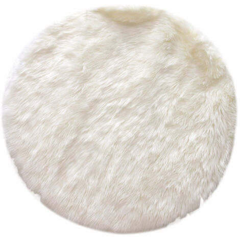 Tapis Rond Imitation Fourrure "Omaha" 115cm Écru
