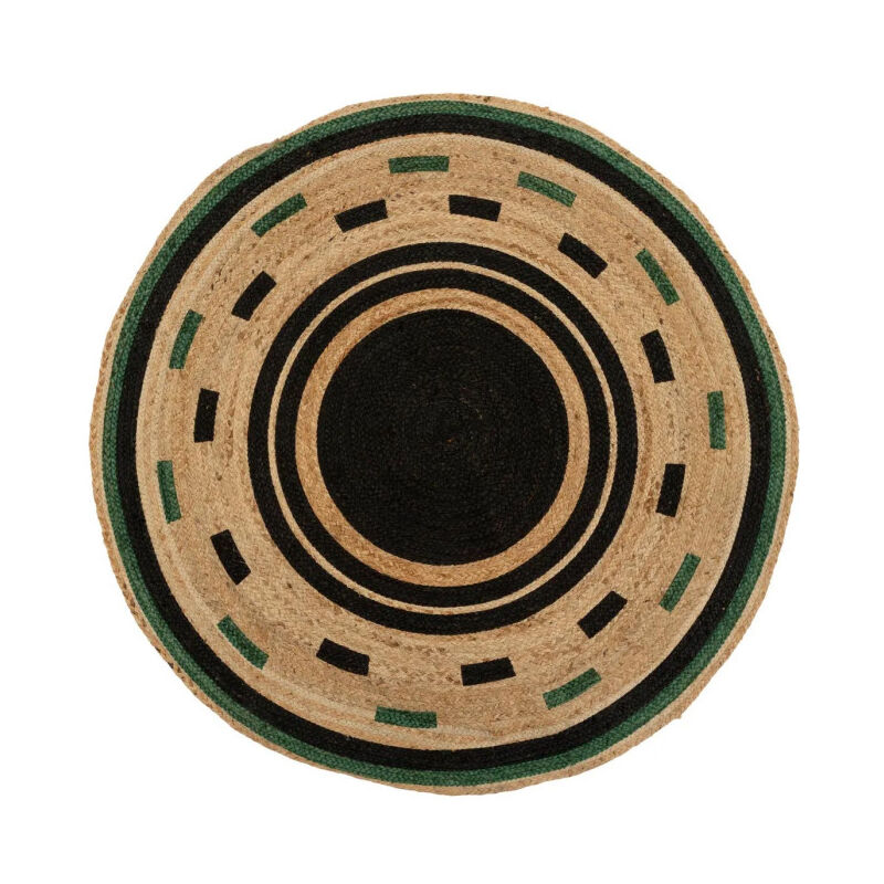 Atmosphera - Tapis Rond Imprimé en Jute 'Malakite' 120cm Multicolore
