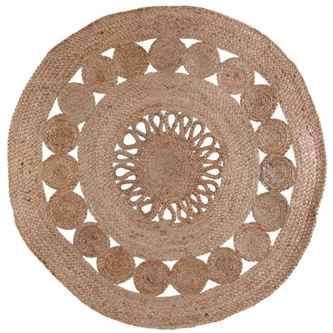 Tapis rond jute ajouré 90 cm