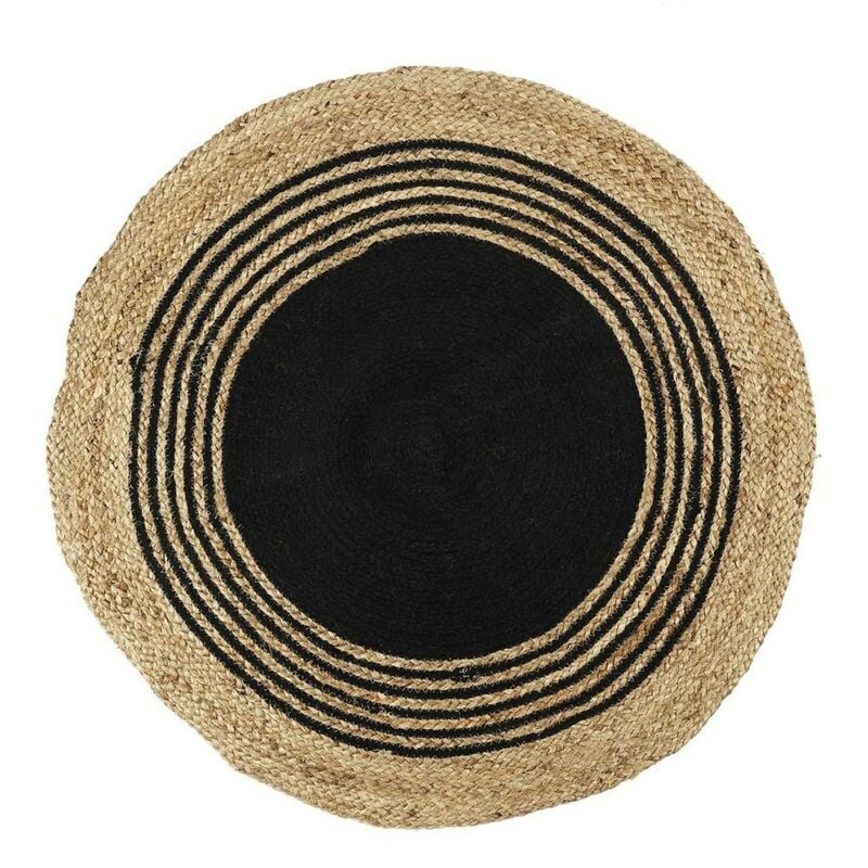 Tapis rond jute coton noir D90