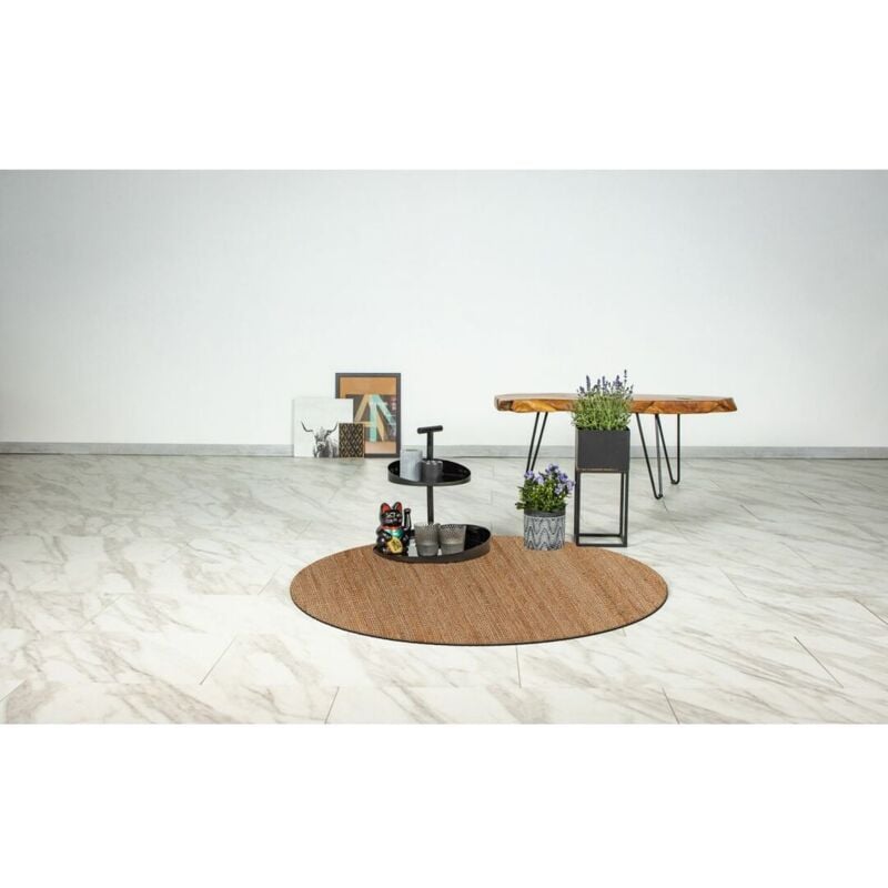 Tapis rond jute écologique naturel tissé plat Mila Naturel Ø 100