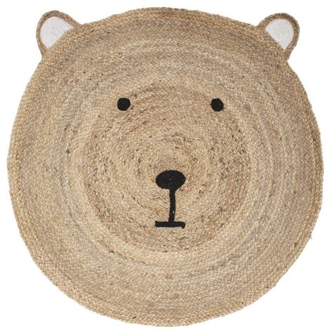 Tapis rond jute ourson D100