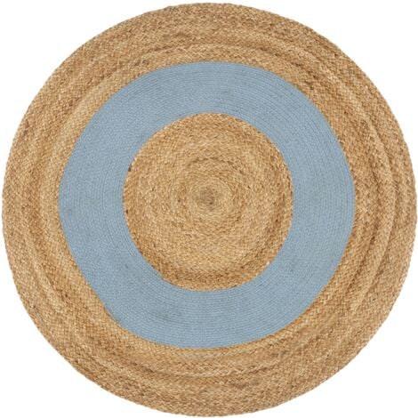 Tapis Rond Jute Oya Bleu D90 Atmosphera