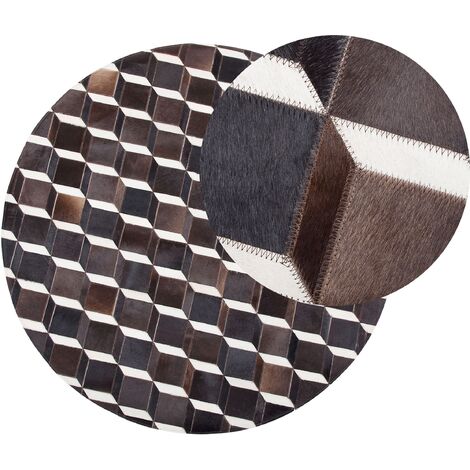 Tapis rond - Recycled PET with viscose look (marron clair)