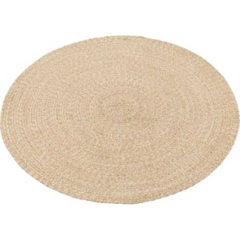 Tapis rond naturel outdoor design élégant pour terrasse ou salon - Naturel beige clair tressé