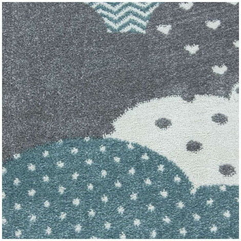 Tapis rond pour chambre d'enfant Cloud Bleu Ø 120