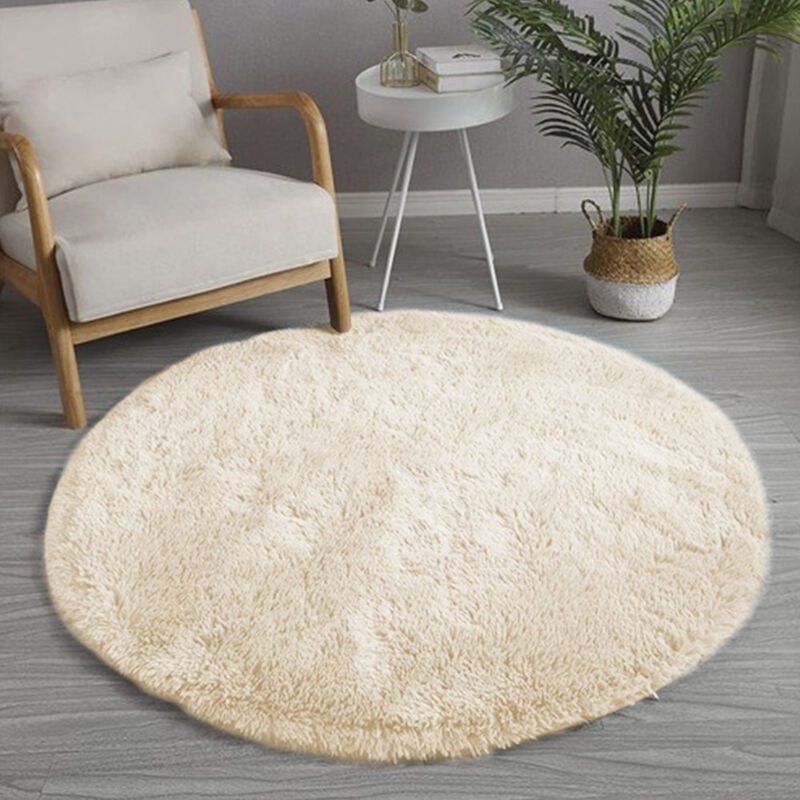 Tapis rond Shaggy Strado 100x100 CrèmeBeige