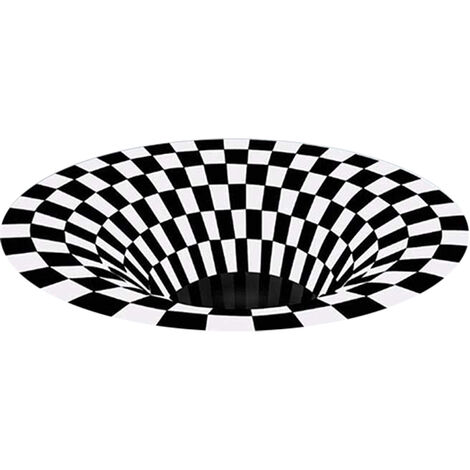 Tapis Rond, Tapis D'Illusion Optique GéOméTrique 3D, Tapis de Sol pour Tapis de Chambre à Coucher Tapis de Salon