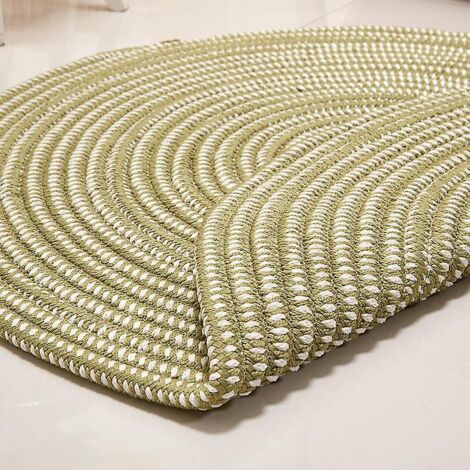 Tapis rond tressé à la main marron pour salon, chambre, salle de bain et chambre d'enfant - 60 x 60 cm