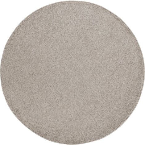 Tapis Rond uni de Salon Chambre Relax Sobre et Epuré (Beige - 160x160cm)