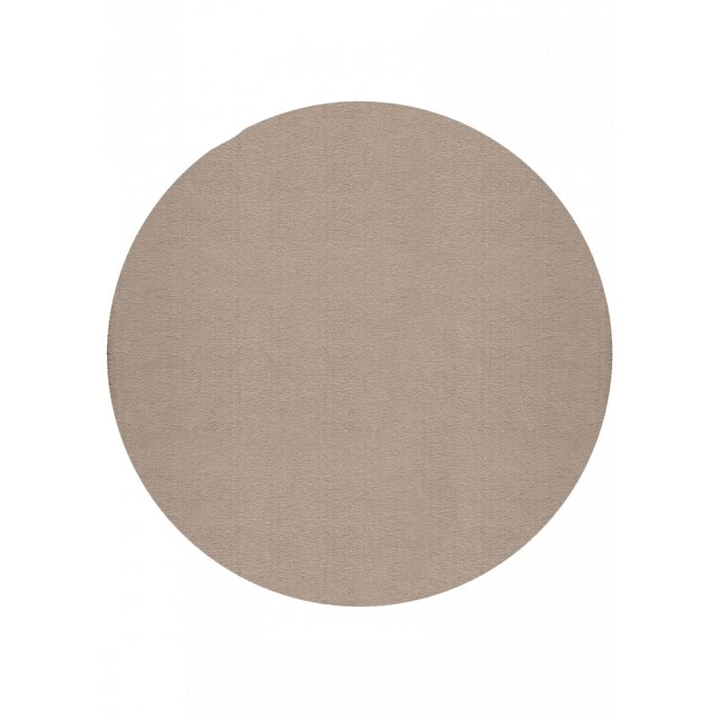 Toutapis - Tapis uni lavable en machine doux loft - Beige, rond, 160x160 cm
