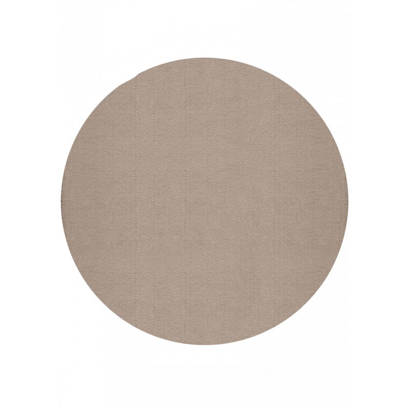 Toutapis - Tapis uni lavable en machine doux loft - Beige, rond, 200x200 cm