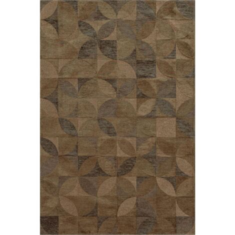 Tapis rondo ambre intérieur extérieur antidérapant - 140 x 200 cm