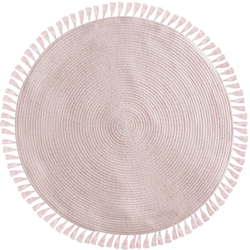 Tapis Rond à Franges Rose D90 Atmosphera For Kids