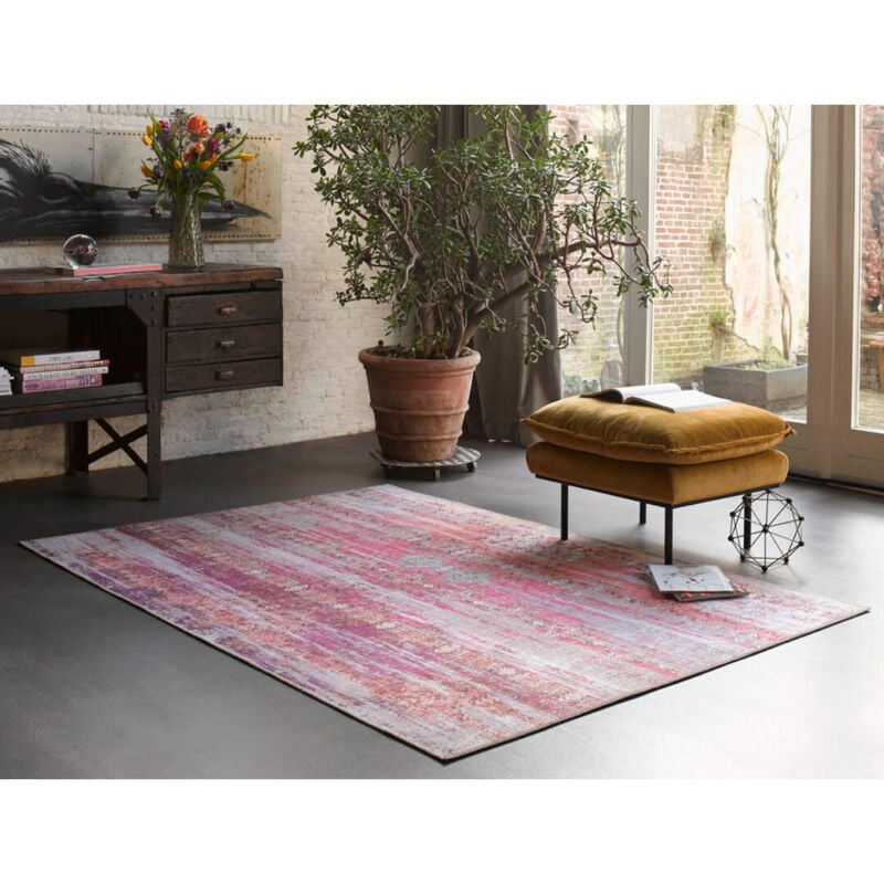 Wecon Home - Tapis rose vintage de salon Sunset in Faro Rose 120x170