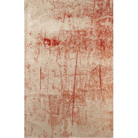Tapis rouge ocre abstrait intérieur extérieur antidérapant - 240 x 340 cm