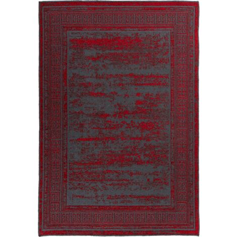 Tapis rouge relief 3d style vintage en polyester - 150 x 80 cm