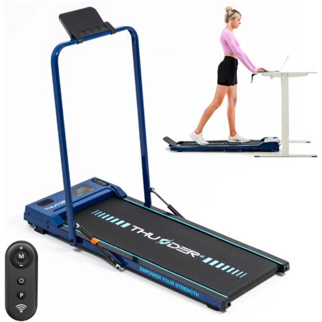 tapis roulant elettrico THUNDER VIVA-BLUE 8 km/h pieghevole motorizzato telecomando regolazione velocità schermo LED blu 110 kg