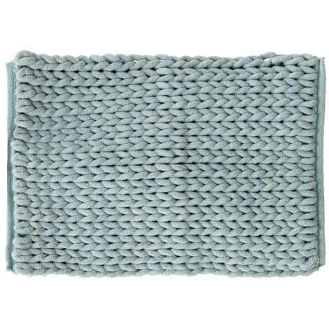 Tapis Salle de Bain "Tissé Épais" 50x75cm Bleu Arctique