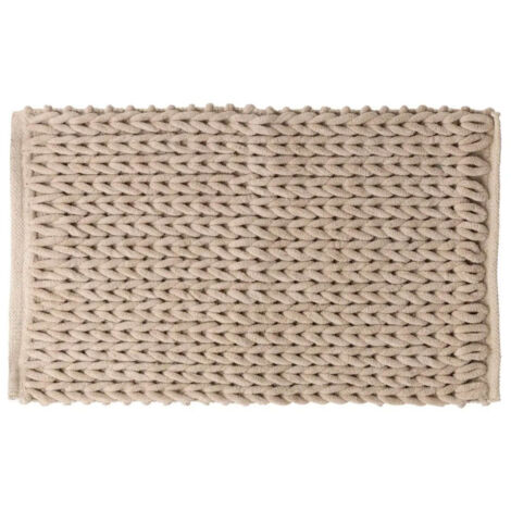 Tapis Salle de Bain "Tissé Épais" 50x75cm Naturel