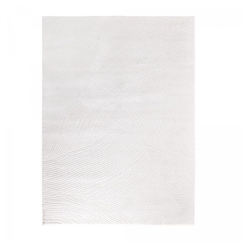 Unamourdetapis - Tapis salon et chambre 120x160 crème rectangle tissé motif faux uni damcia
