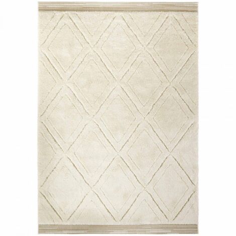 Tapis salon 160x230cm Beige Motif simple