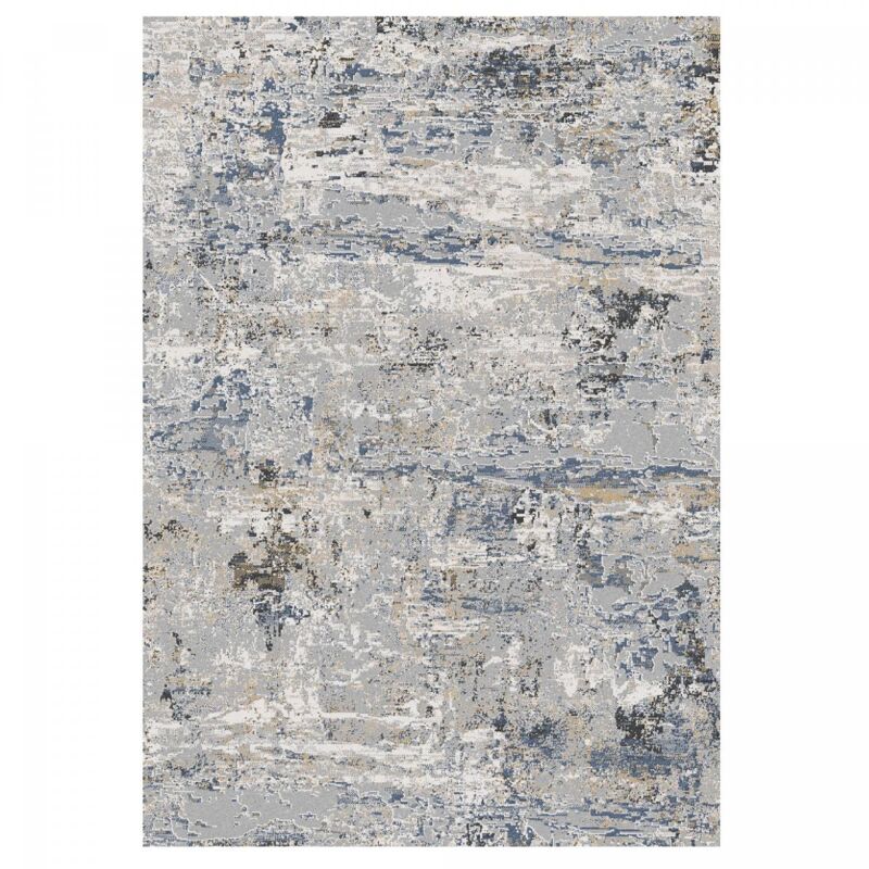 Unamourdetapis - Tapis chambre 80x150 gris et beige rectangle tissé motif abstrait elaa