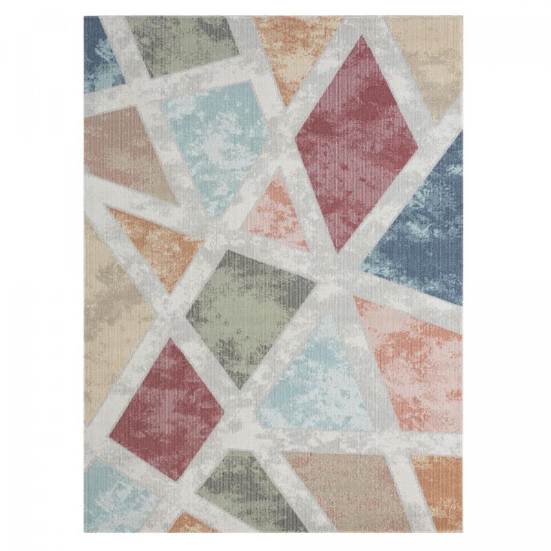 Unamourdetapis - Tapis extérieur kilim 120x160 bleu et orange rectangle soyeux e