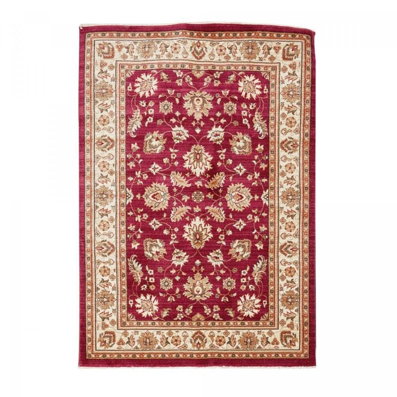 Unamourdetapis - Tapis orient 120x180 rouge et ivoire rectangle motif traditionnel chobay a