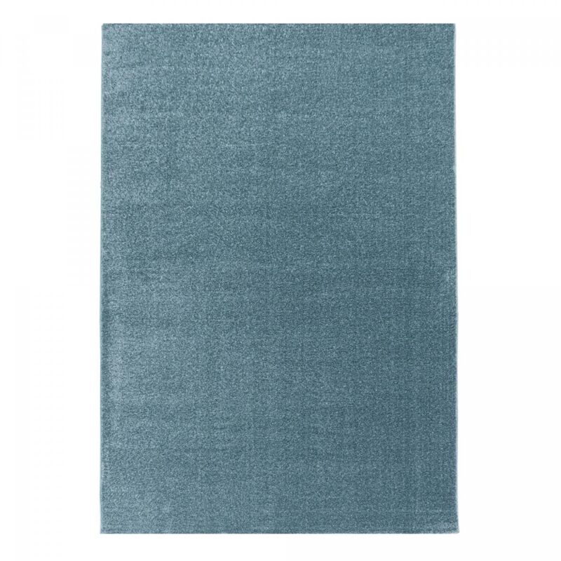 Tapis salon et chambre 120x170 bleu rectangle tissé motif uni benapo