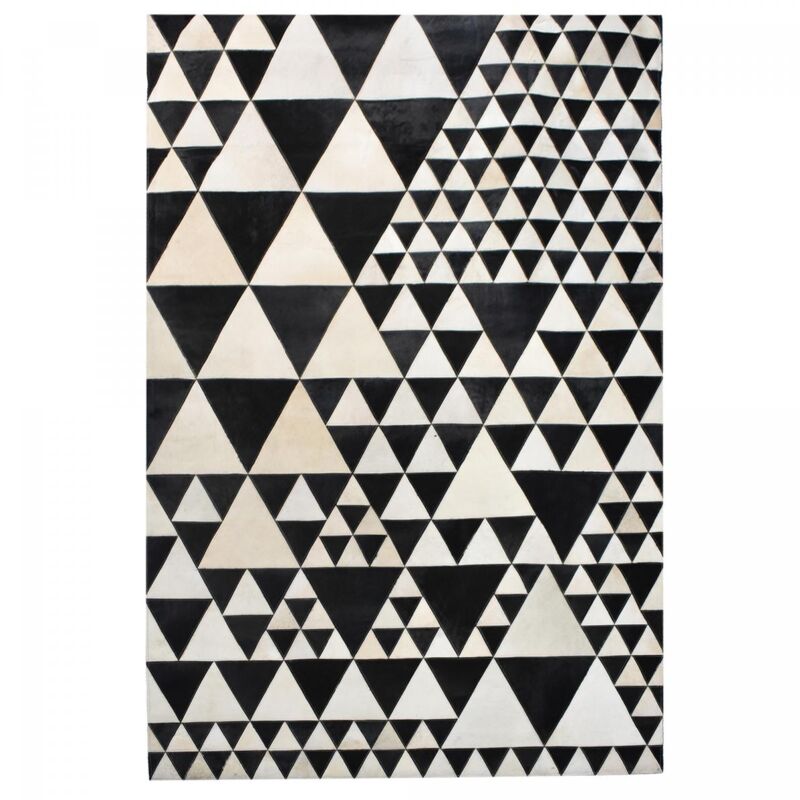Tapis en peau de vache 80x150 noir et blanc kilm fait à la main triblack