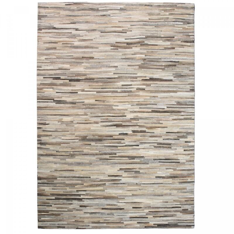 Unamourdetapis - Tapis en peau de vache 120x170 gris et beige kilm fait à la main littleline