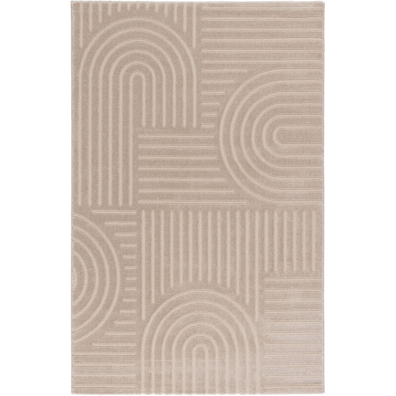 Tesso Living - Tapis Salon à poil court, Boho géométrique - Beige - 200cm x 290cm