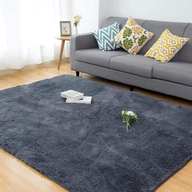 Jn.songs - Tapis Salon Shaggy Tapis Chambre Doux Moelleux Moderne pour Chambre Canapé Natte Couloir Gris - 160x200CM