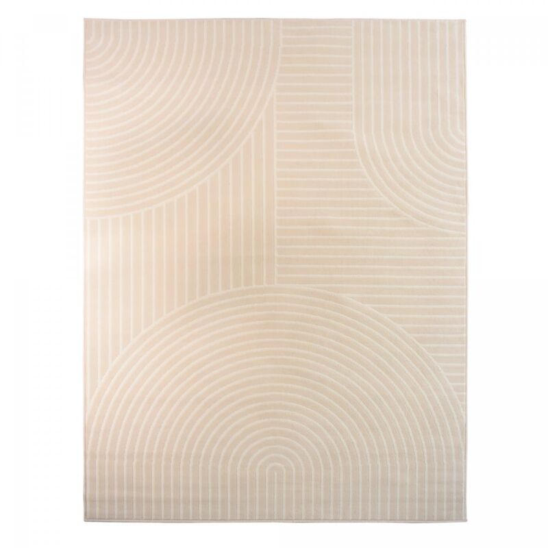 Tapis salon et chambre 160x225 beige rectangle tissé motif géométrique AF2 arcrol