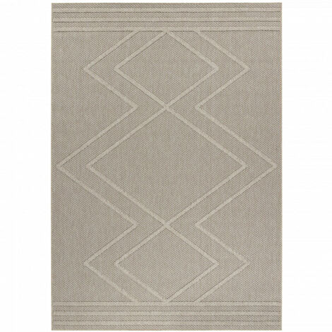Tapis Salon Aspect Jute Boheme Relief Berbère sobre et naturelle (Beige Naturel - 80x150cm)