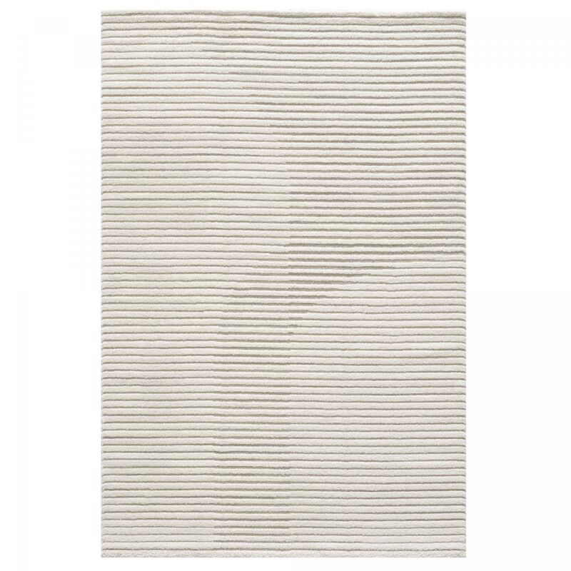 Dezenco - Tapis salon et chambre 160x230 crème rectangle tissé motif simple cerli