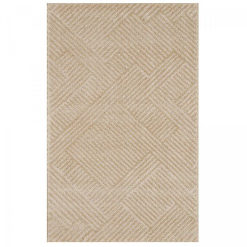 Tapis salon et chambre 200x290 beige rectangle tissé motif géométrique ceroteo