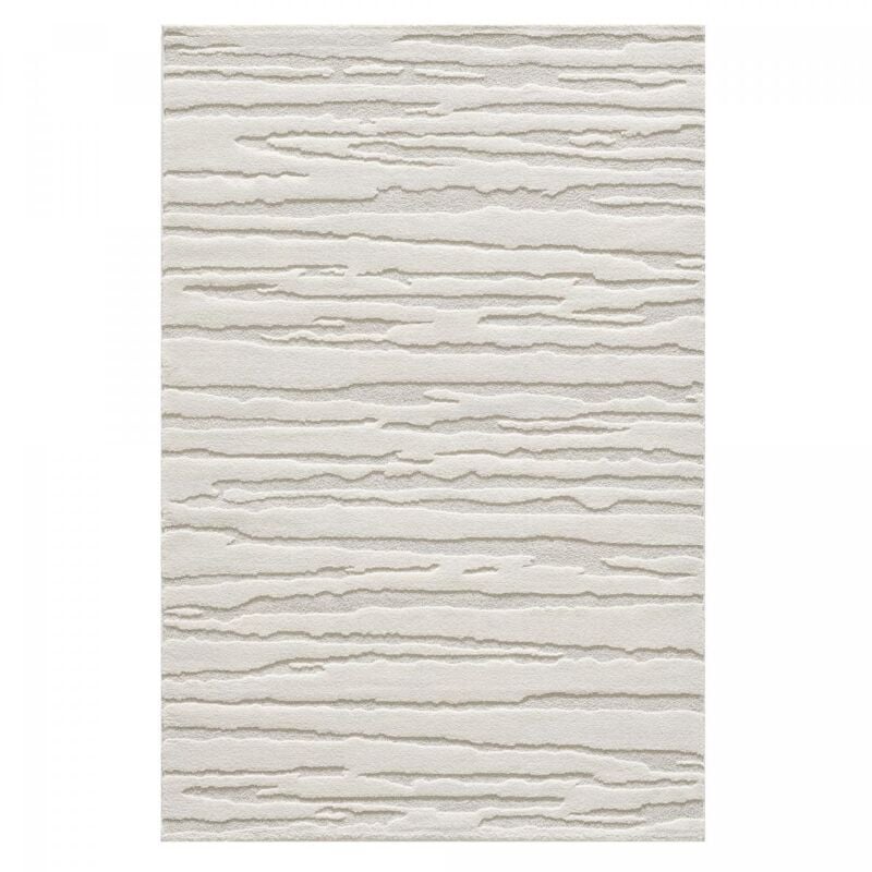 Tapis salon et chambre 240x340 crème rectangle tissé motif simple cervag