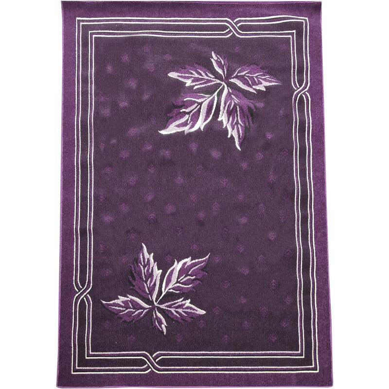 Comercial Candela - Tapis Salon Ceuta Hojas Violette 185X260 cm - Violette