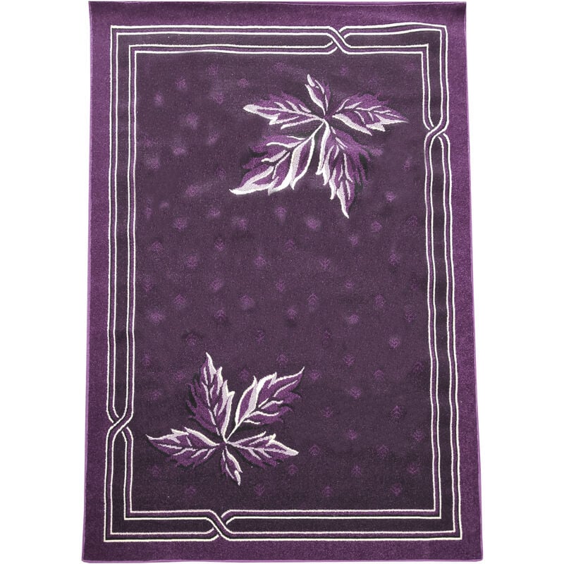 Comercial Candela - Tapis Salon Ceuta Hojas Violette 158X210 cm - Violette