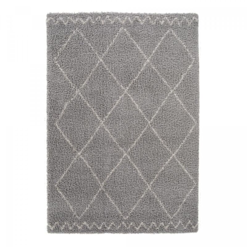 Unamourdetapis - Tapis shaggy 160x230 gris et crème tissé rectangle motif berbère chroma 3