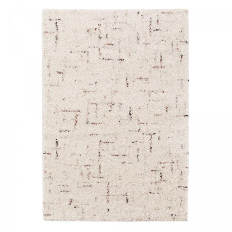 Unamourdetapis - Tapis shaggy 80x150 crème tissé rectangle motif faux uni croma 9