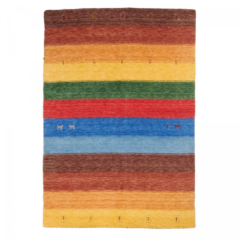 Impalo - Tapis salon et chambre en laine 160x230 jaune et orange fait main