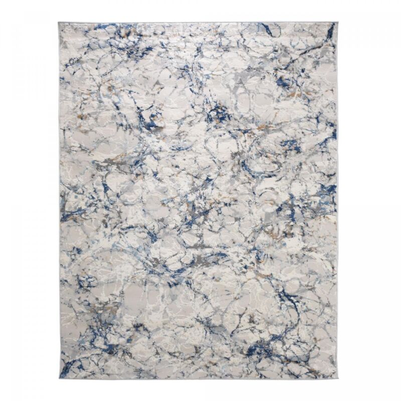 Tapis salon et chambre 120x170 crème et gris rectangle tissé motif abstrait efal-b